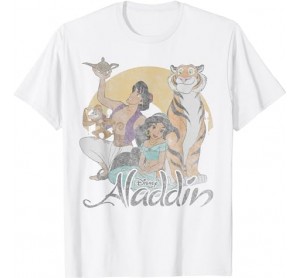 Disney Aladdin Group Shot Faded Sun Poster T-Shirt